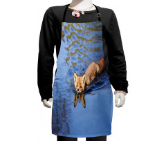 Fox Swimming in River Kids Apron