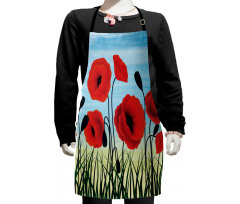 Digital Drawn Flower Kids Apron