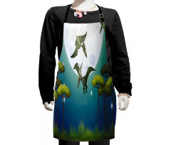 Flying Cartoon Animals Kids Apron