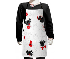 Happy Sad Cool Dogs Pug Kids Apron