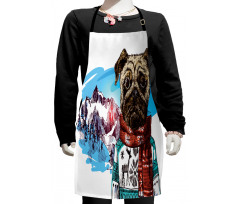 Sketch Style Dog Doodle Kids Apron