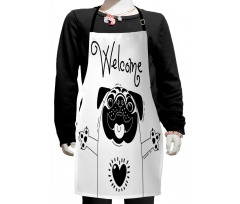 Black and White Dog Kids Apron