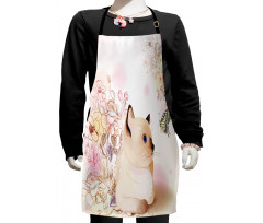 Pastel Kitty and Butterflies Kids Apron