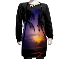 Vivid Twilight Palm Trees Kids Apron