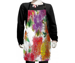 Abstract Colorful Flowers Kids Apron