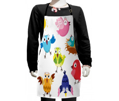 Funny Birds Sun Cartoon Kids Apron