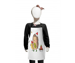 Cartoon Bird and Tree Kids Apron