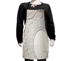 Medallion Lace Ornate Pearl Kids Apron