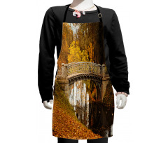 Old Bridge in Fall Forest Kids Apron