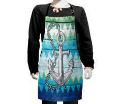 Nautical Chevron Zigzags Kids Apron