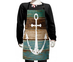 Grunge Marine Wooden Plank Kids Apron