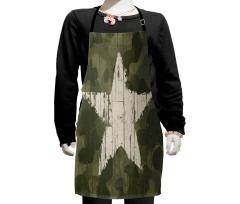 Grunge Star on Green Kids Apron