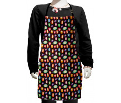 Abstract Fluffy Monsters Kids Apron