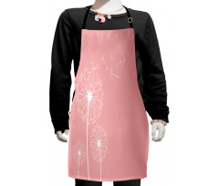 Sketch Style Flowers Kids Apron