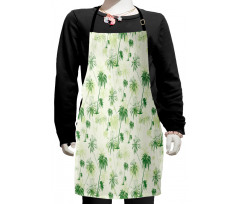 Sketch Style Palm Trees Kids Apron