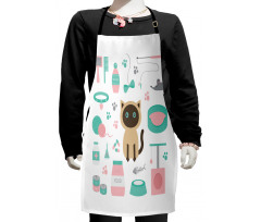 Cartoon Domestic Siamese Kids Apron