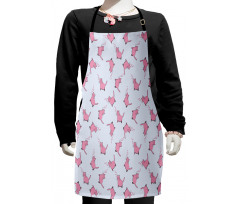 Romantic Pink Kittens Kids Apron