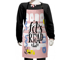 Lets Read Phrase Pastel Kids Apron