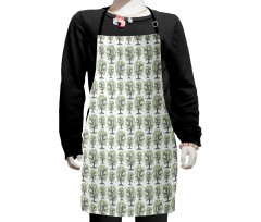 Swirled Lines Botanical Kids Apron