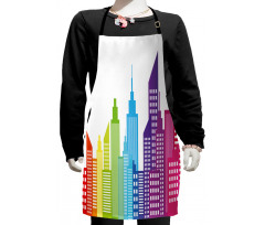 Colorful Skyline Urban Kids Apron