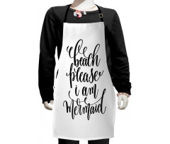 Cool Font Mermaid Theme Kids Apron