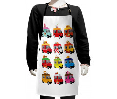 Colorful Food Trucks Kids Apron