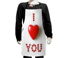 3D Heart Letters Kids Apron