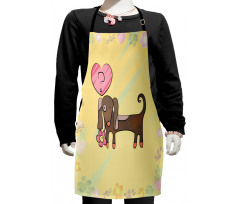 Colorful Dog Design Kids Apron