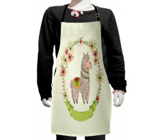 Colorful Watercolor Flora Kids Apron