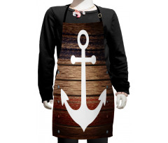 Boat Theme Anchor Motif Kids Apron