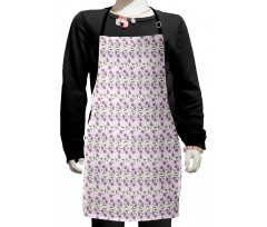 Retro Violets Buds Kids Apron