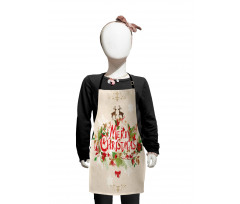 Floral Merry Xmas Kids Apron