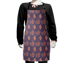 Flower Scroll Swirls Kids Apron