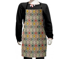 Colorful Dotted Squares Kids Apron