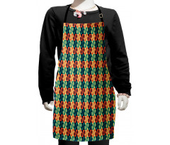 Grid Style Square Pattern Kids Apron