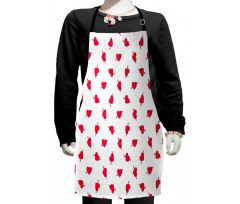 Cartoon Hearts Love Kids Apron