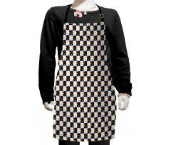 Checkered Dotted Tile Kids Apron