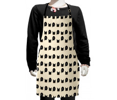 Black Kitties Saying Hi Kids Apron