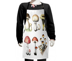 Hand Drawn Fungus Kids Apron