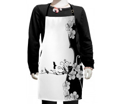 Bird Lily Petals Kids Apron