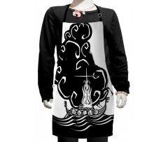 Viking Burning Longboat Kids Apron