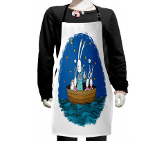 Bunnies Hedgehog in a Boat Kids Apron