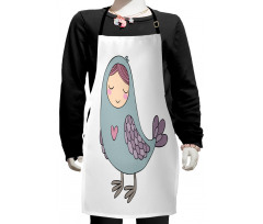 Russian Folk Sirin Bird Kids Apron