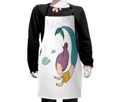 Happy Girl with Fish Kids Apron