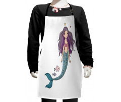 Cartoon Mermaid Princess Kids Apron