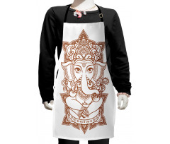 Asian Figure Symbol Boho Kids Apron