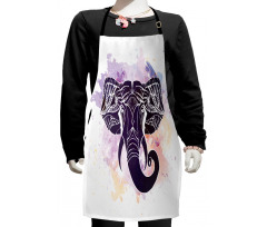 Watercolor Elephant Kids Apron