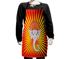 Retro Figure Mandala Kids Apron