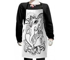 Oriental Symbol Elephant Kids Apron