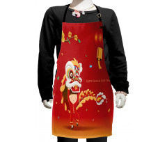 Little Boy Lion Dance Kids Apron